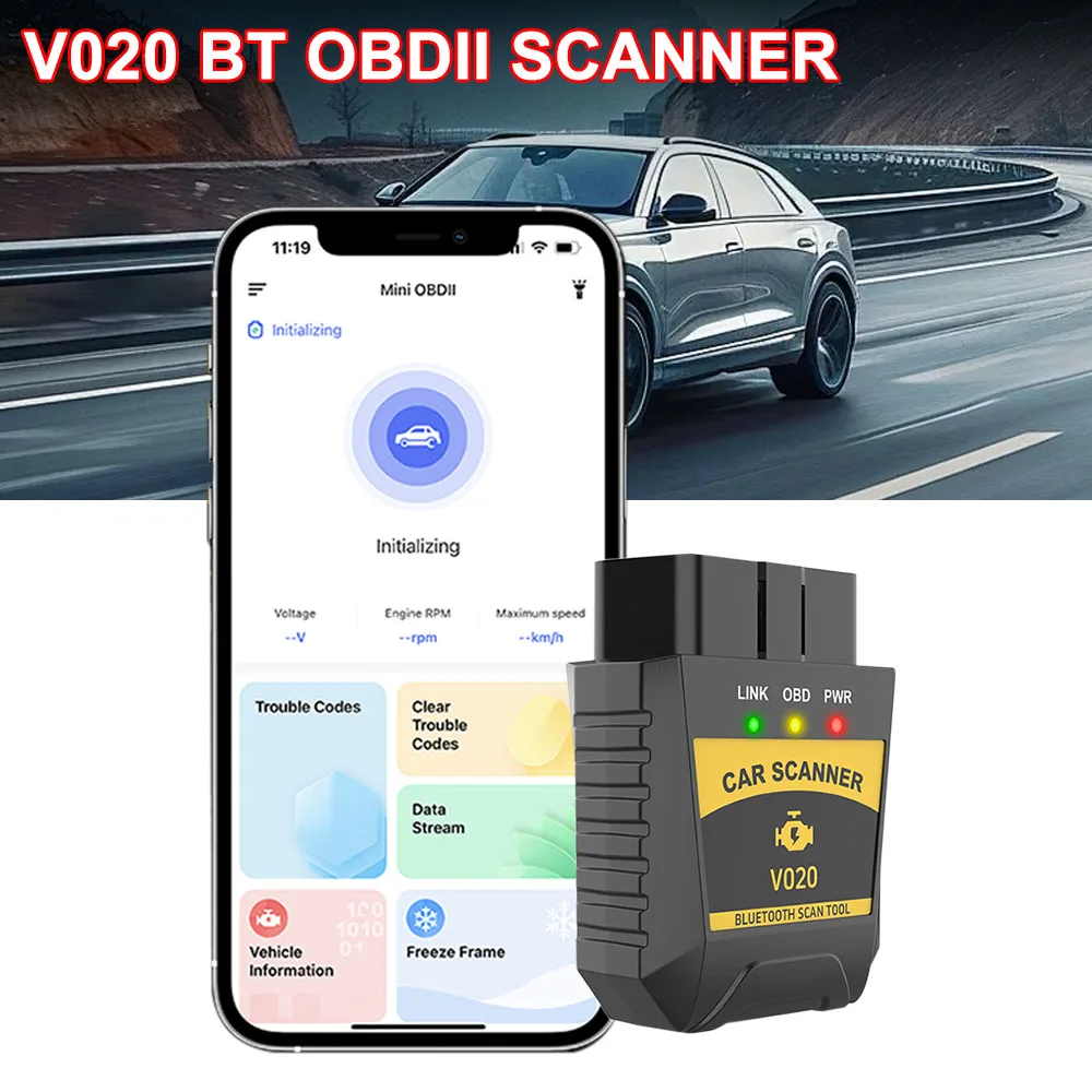 V1.1 Code Reader OBD2 Car fault Diagnostic Tool For IOS Android PC Bluetooth 4.0/2.0 OBD II Scanner read&clear the fault codes