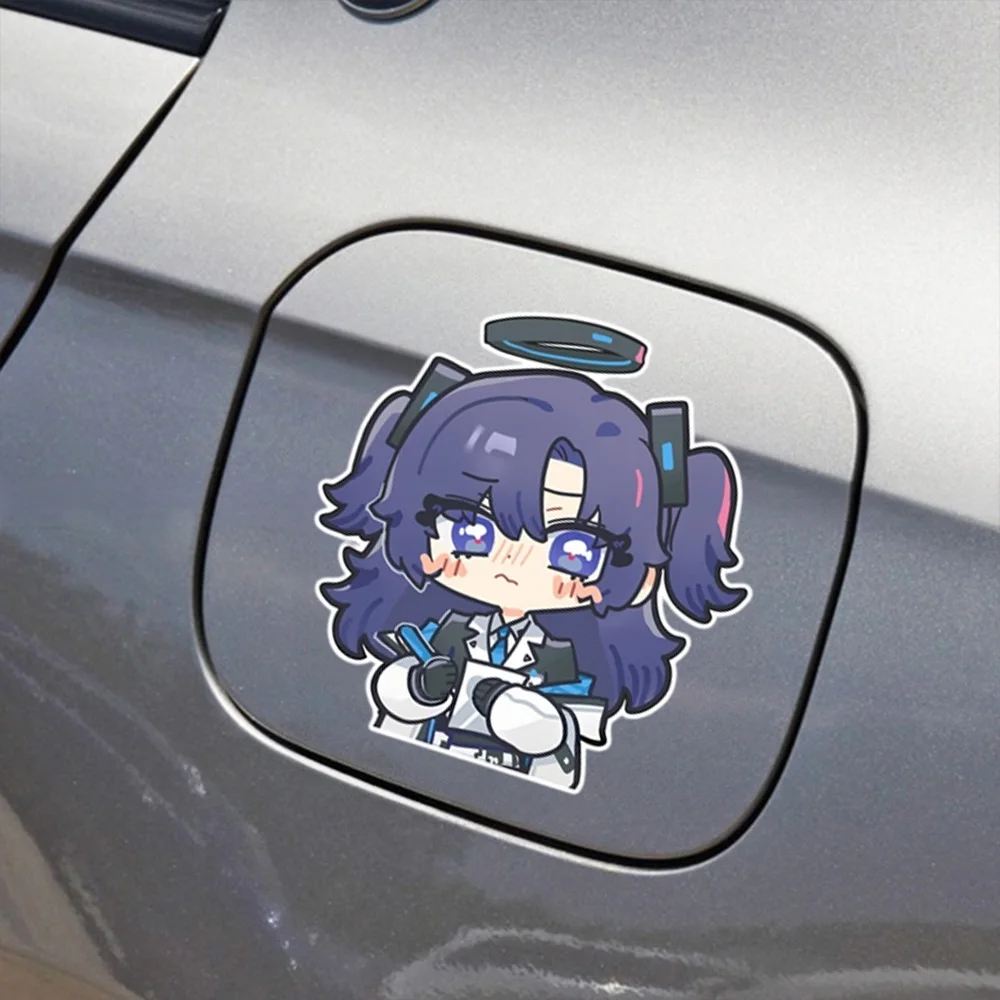 Blue Archive Hayase Yuuka Anime Lovely Girl Decal Car Sticker For Body Fuel Tank Cap Window Trunk Bumper Motorcycles Auto Tuning