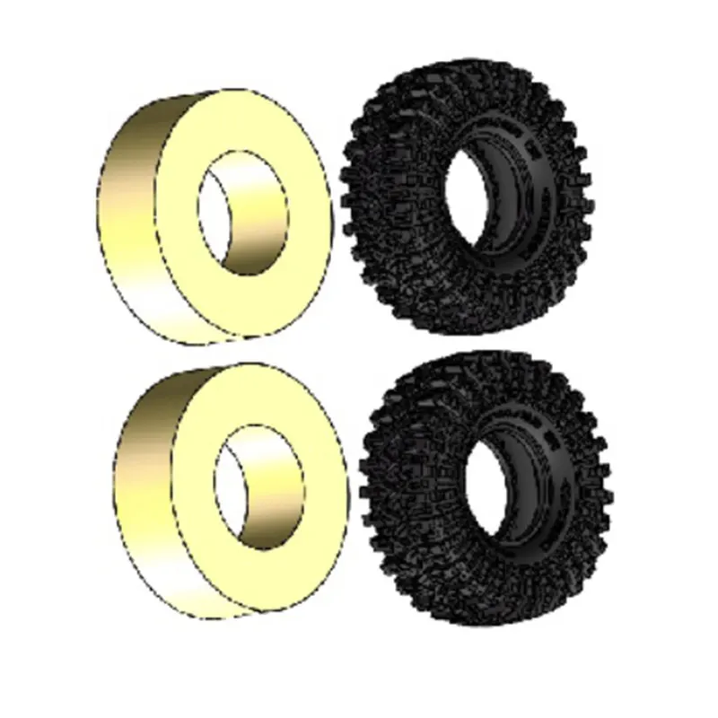 RGT Spare Parts R86349 Tyre with Foam (L/R)/ R86351 Wheel Complete L/R For 1/10 EX86120