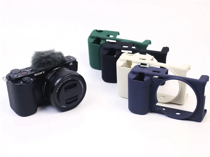 Silicon Rubber Sleeve Armor Skin Case Body Cover Protector for Sony ZV-E10 ZVE10 Mirrorless Camera Shell Protective Soft Bag