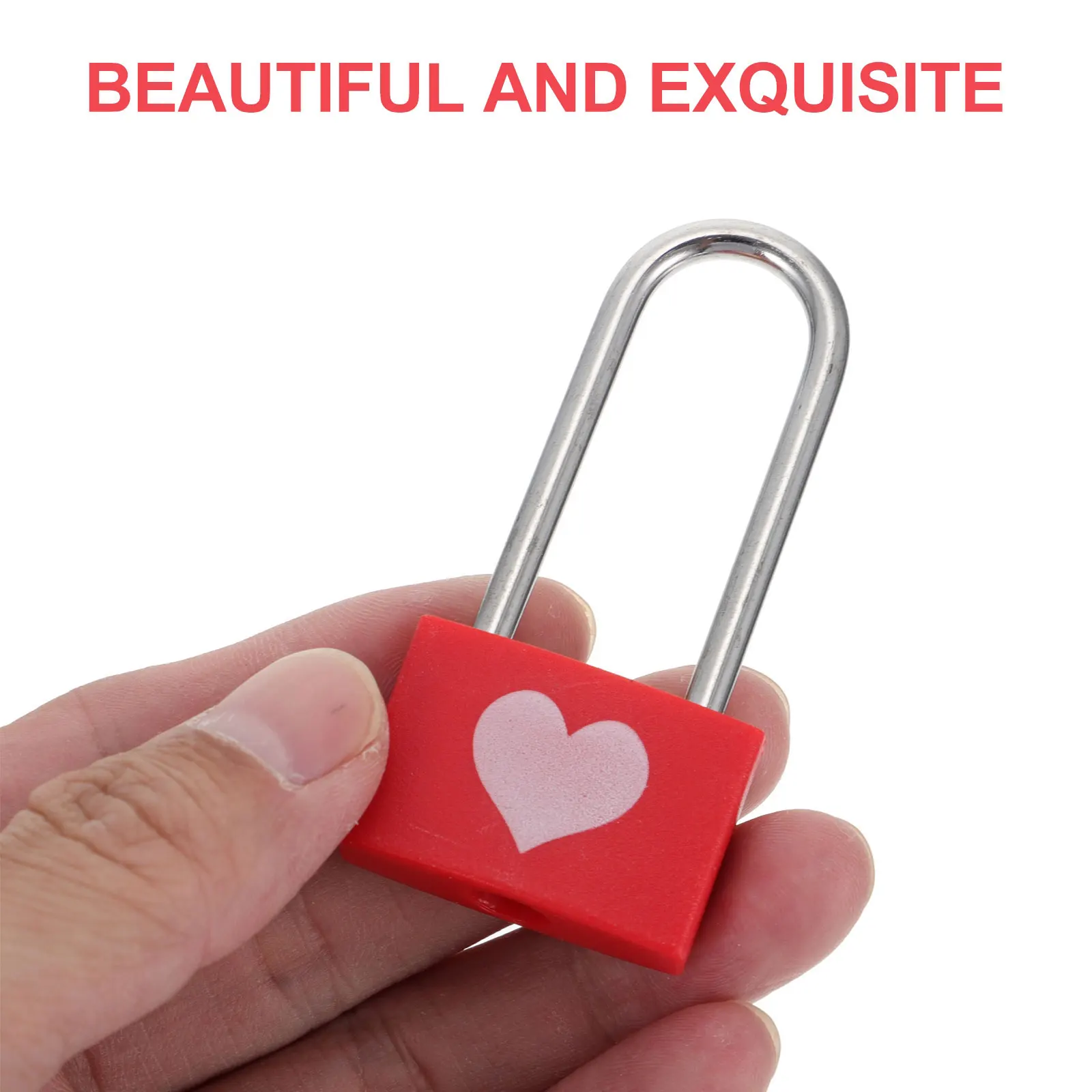 

2Pcs Creative Couple Locks Small Long Handle Padlock for Luggage Box Crate Drawer Multi-Functional Versatile Security Lock