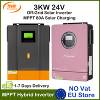 EU Stock 3KW Hybrid Solar Inversor With 80A MPPT Solar Charger Controller DC 24V to 230VAC Max PV Input 450V Off-Grid Inverters