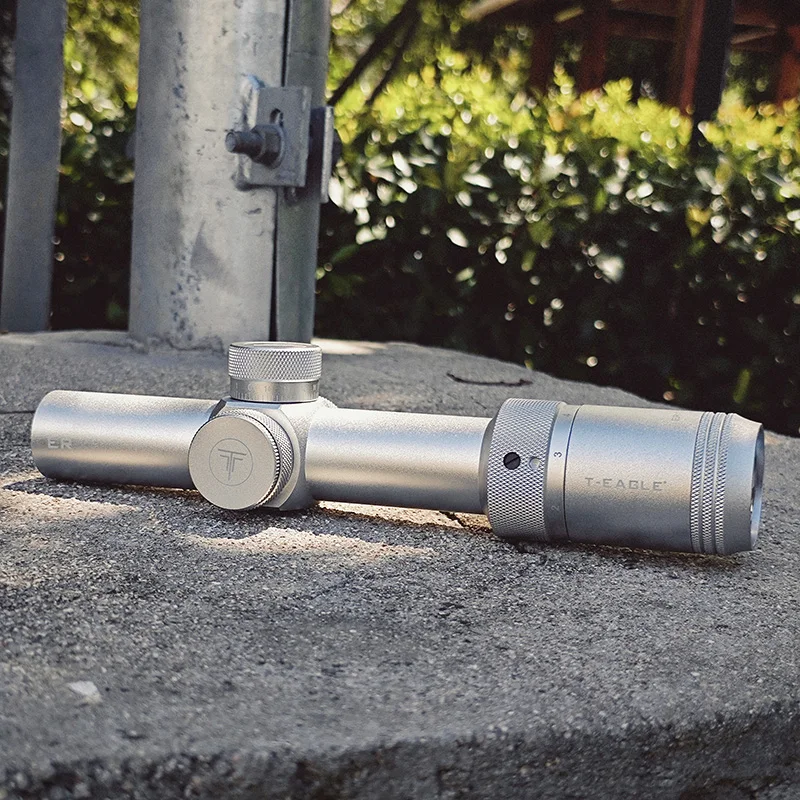 

T-eagle ER 1.2-6X24 IR Tactical Riflescope Silver Color Short Scope LPVO Airsoft Optic Sight For Hunting and Shotting Lunette