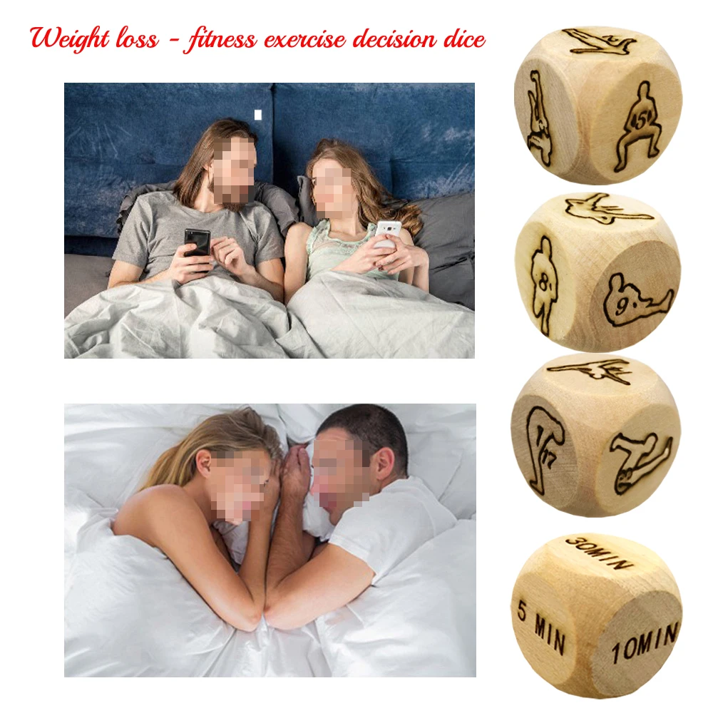 Pcs Natural Wooden Yoga Fitness Exercise Decision Dice Naughty Dice/Yoga Sports Game Dice Couple Dice Portable Choices Gift