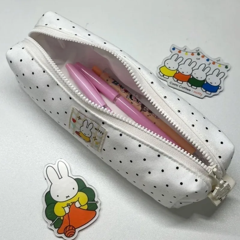 Miffy Cartoon Large Capacity Cute Pencil Case High Color Value Portable Stationery Storage Bag for Men Women and Student
