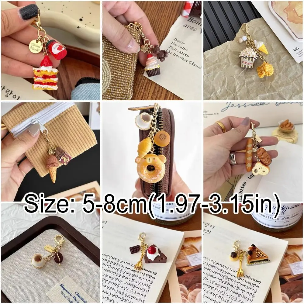 أزياء فريدة من نوعها دونات الخبز القهوة سحر الهاتف لطيف الإبداعية حزام الهاتف الفاخرة مطرز سلسلة الهاتف حقيبة ملحقات الهاتف