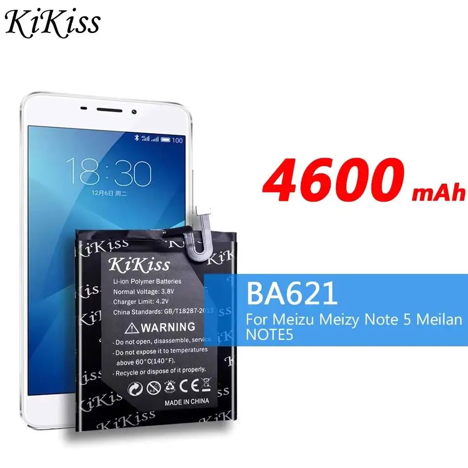 

Безопасный аккумулятор для Meizu M5 Note, Meizy Note 5, Meilan NOTE5 BA621, 4600 мАч, для мобильного телефона