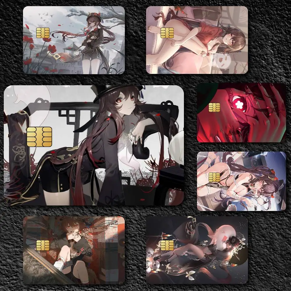 Genshin Hu Tao Credit Card Skin Stickers For Bank Card Bus Metro Card Sticker Waterproof Gift