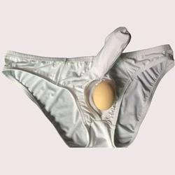 Scroto Foro Pene Tubo Elefante Dei Riassunti Degli Uomini di Seta del Ghiaccio Mutandine e boxer Mens Biancheria Intima Gay A Vita Bassa Del Sacchetto Sexy Slip Mutande Maschili di marca