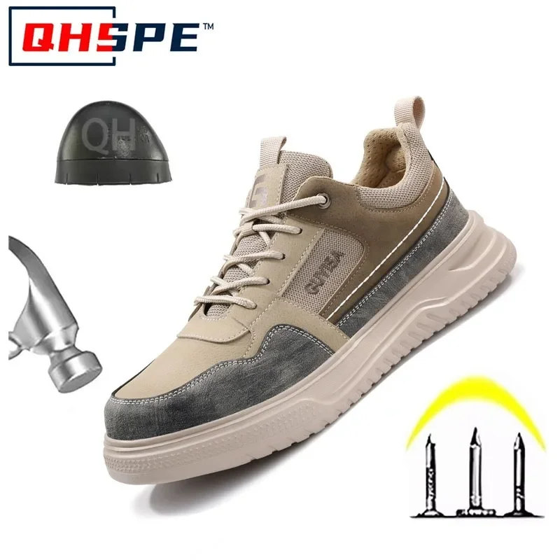 

Summer Breathable Men's Anti Smashing Anti Puncture Indestructible Steel Toe Safety Shoes Comfortable and Breathable