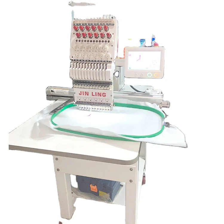 BEST PERFORMANCE JINLING 1201 Embroidery Machine SINGLE Head Twelve Needles Second Hand