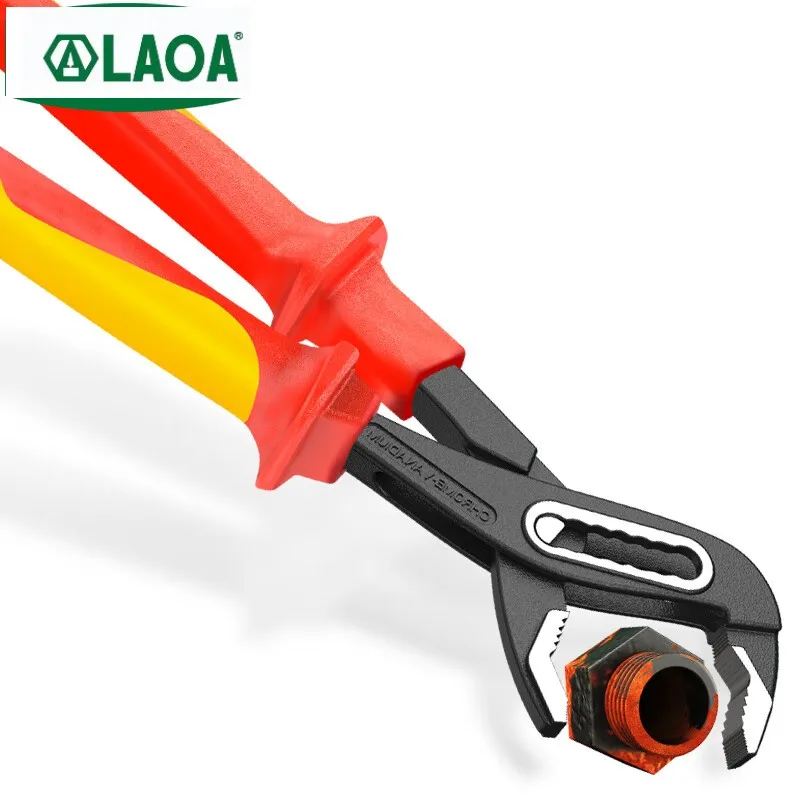 LAOA VDE Water Pump Wrench 10 inch Isolated Pipe Wrench Water Pump Pliers CR-V Electrician Tool