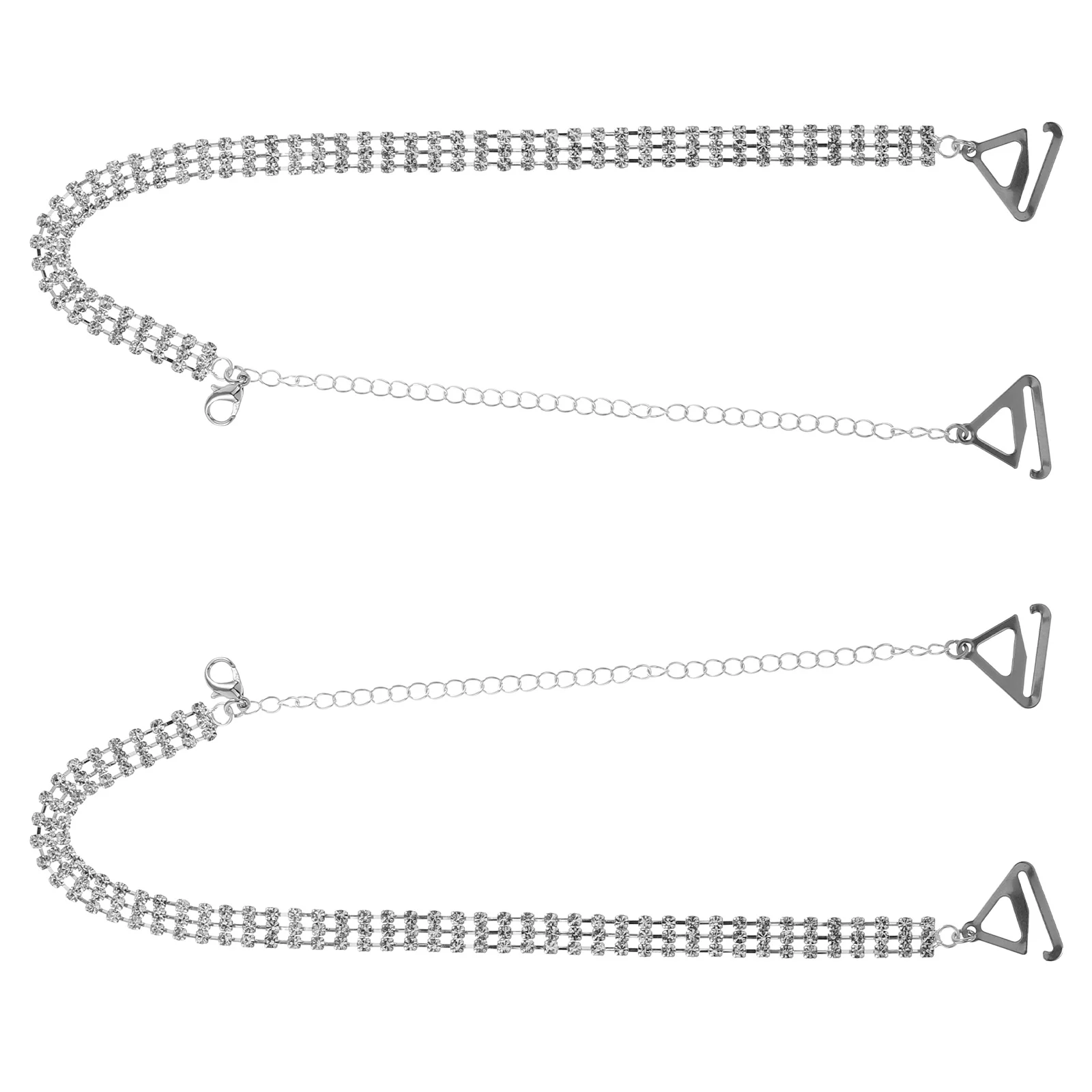 

1 Pair Elegant Rhinestone Bra Strap Chain For Women Metal Decorative Shoulder Straps Replacement Wedding Dress Lingerie