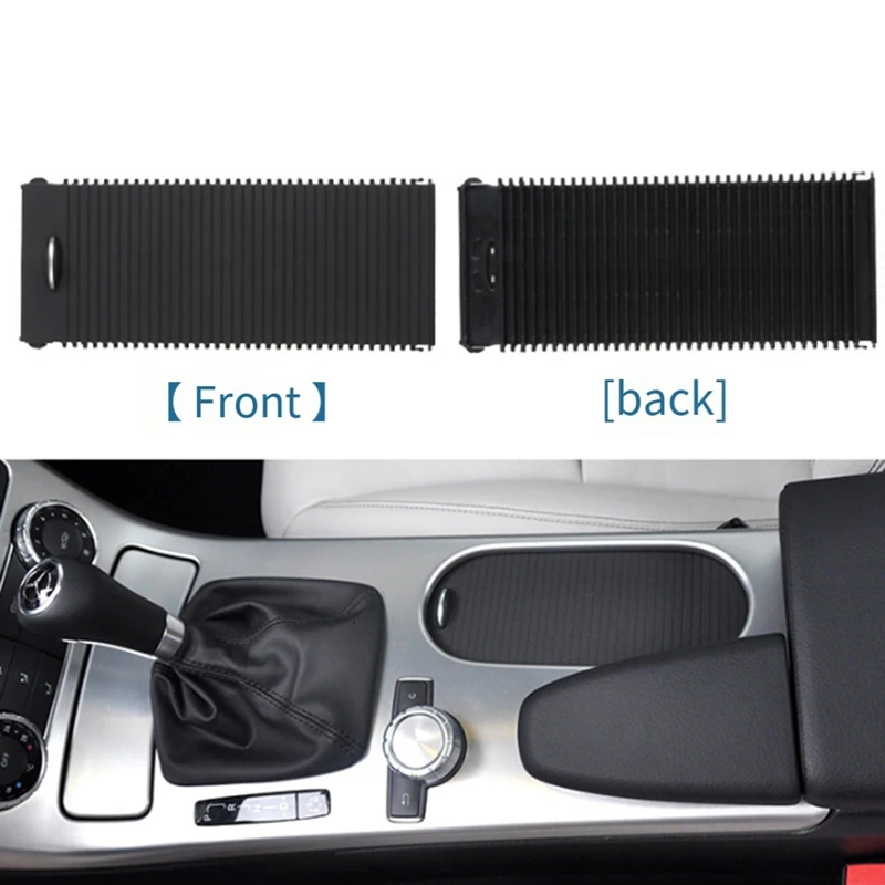 Car Center Console Cup Holder Slide Roller Blind For Mercedes-Benz SLK SLC CLASS W172 Drink Holder Curtain Black Plastic 1 Piece