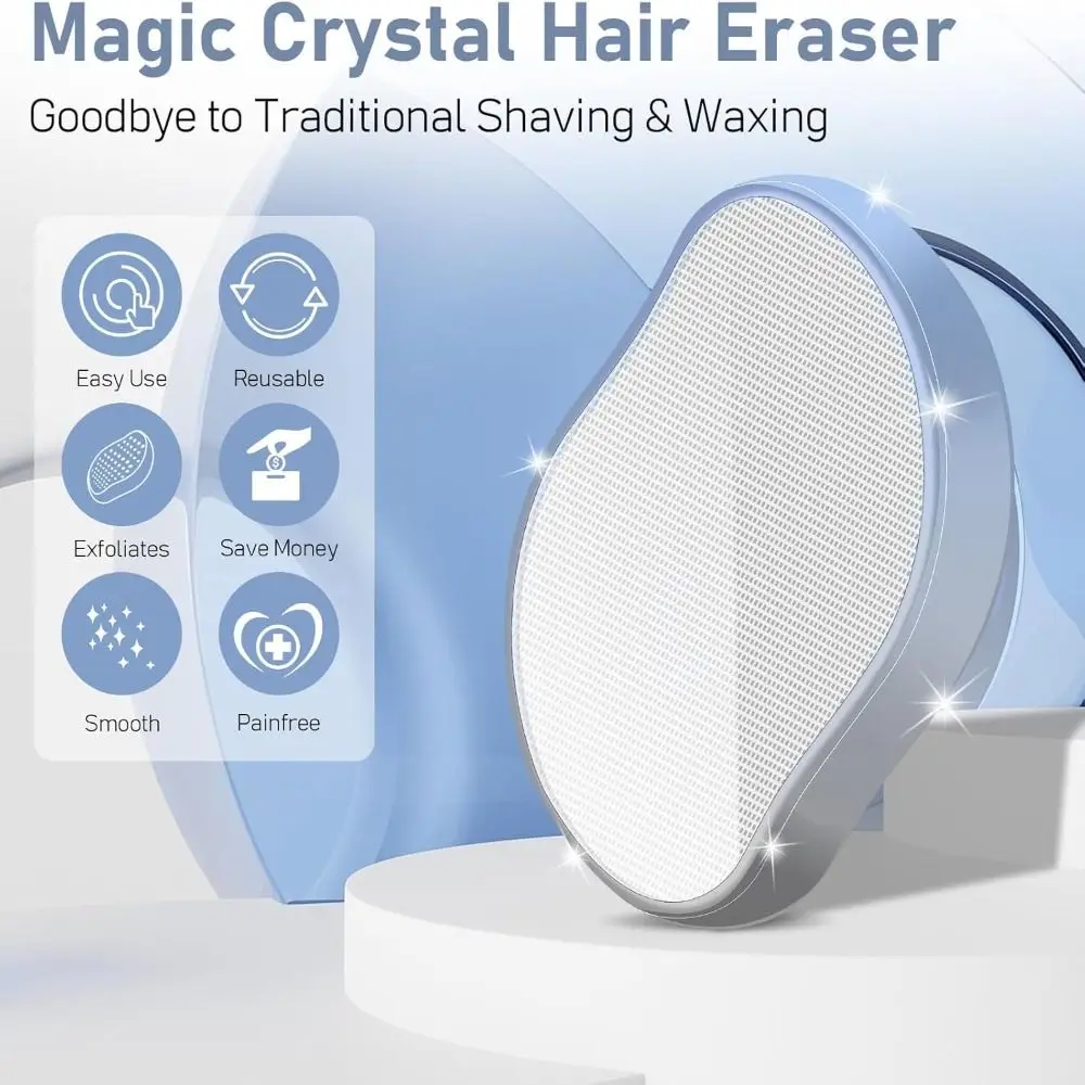 

New Portable Crystal Hair Eraser Smooth Reusable Skin Care Tool Small and Compact Hair Shaving Tool for Women and Men