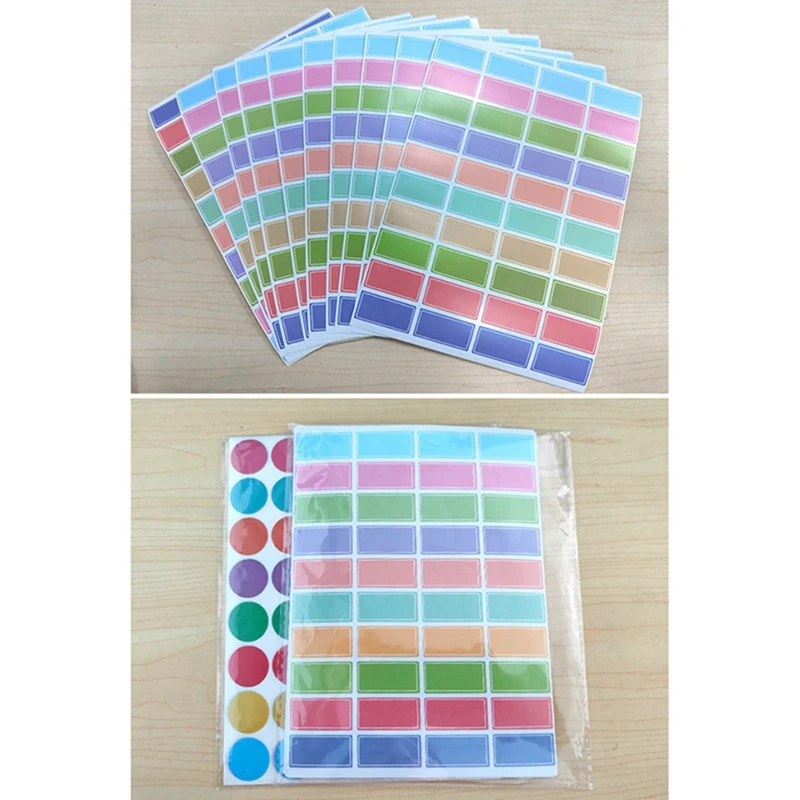 50 Sheets Children's Paper Name Stickers For Pen Labelling Multi-Coloured 15 X 30 Mm