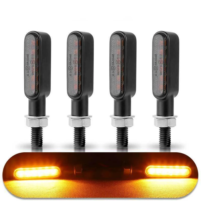 2PCS Motorcycle Turn Light Modified 3LED/6LED 12V Mini Turn Light Electric Vehicle Turn Light Retro Metal Signal Indicator Light