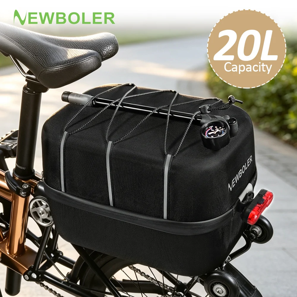 NEWBOLER Brompton Rear Seat Bag 20L Large Capacity Waterproof Bicycle Bag Bicycle Luggage Suitable for Brompton Folding Bicycles