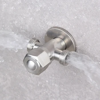 Łazienka ze stali nierdzewnej szybko otwierający się zawór trójkątny akcesoria do kranów dwukierunkowy zawór kątowy gwint G1/2 wlot wody