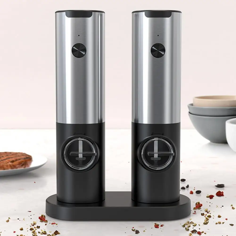 1 Set Helpful Pepper Grinder Easy to Clean Grind 500mAh Battery Electric Spice Herb Grinder with Rechargeable Base