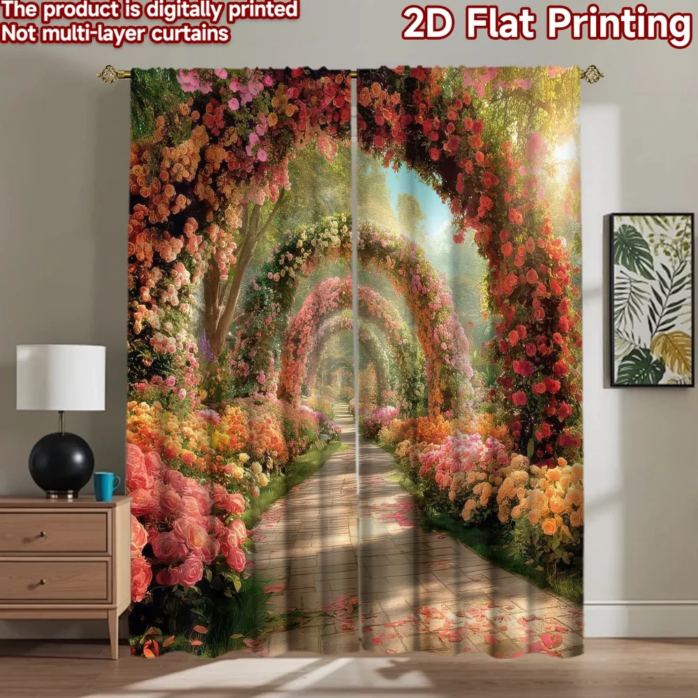 

1pc 2D flat Photography Backdrop Photography Backdrop Floral Garden Arches 100% Polyester Party & Holiday Decor for New Year