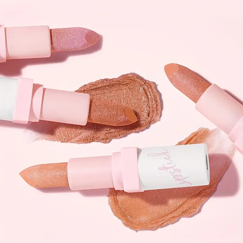 Lápiz labial Glitter Shine Pearl, cosmética labial metálica de larga duración, resistente al agua en rosa brillante, lápiz labial de belleza, para fiestas