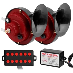 2PCS 12 V Universal Double Tone Horn Car Motorcycle Air Horn Loud Electric Snail Horn Waterproof Horn High/Low Tune
