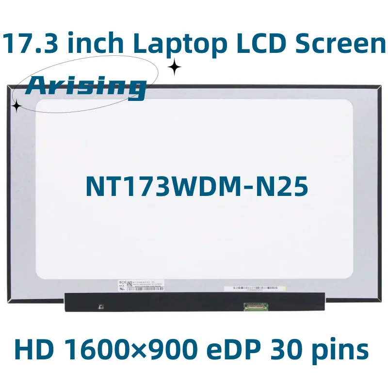 NT173WDM-N25ใหม่เมทริกซ์จอแสดงผลหน้าจอ LCD สำหรับแล็ปท็อป17.3 HD + 1600X900 LED 30ขาแผง NT173WDM N25