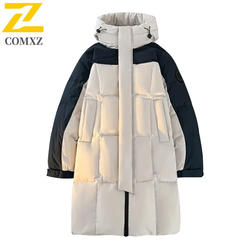 

COMXZ Extended Down Dacket For Men Made Of White Duck Down Warm Loose Casual And Cold-resistant Suitable For Both Men And Women