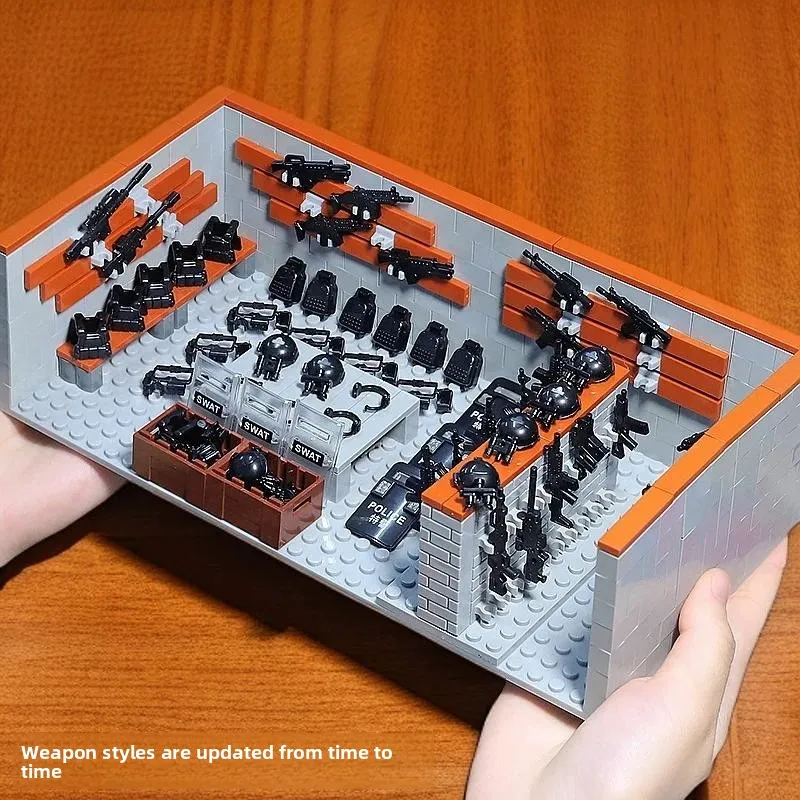 DIY assembling toys for the building block model MOC scene of the gun arsenal of military base. party favors for kids birthday