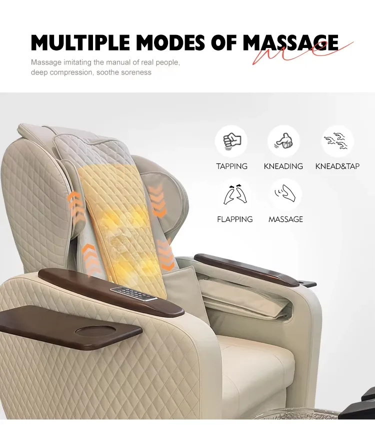 Luxuriöser Elektrischer Fuß-Spa-Massagesessel mit Automatischer Pediküre-Funktion, Modernes Leder-Nagelstudio-Möbelstück mit LED-Beleuchtung, Komfort für Schönheitssalons – Detail 4