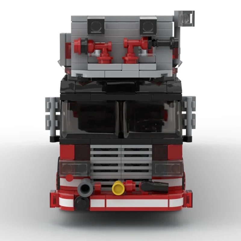 957 Stück MOC Turmleiter Feuerwehrauto Chicago City Fireed Modell Bausteine Weihnachtsgeschenk Architektur DIY Spielzeugidee Ziegel Kinder
