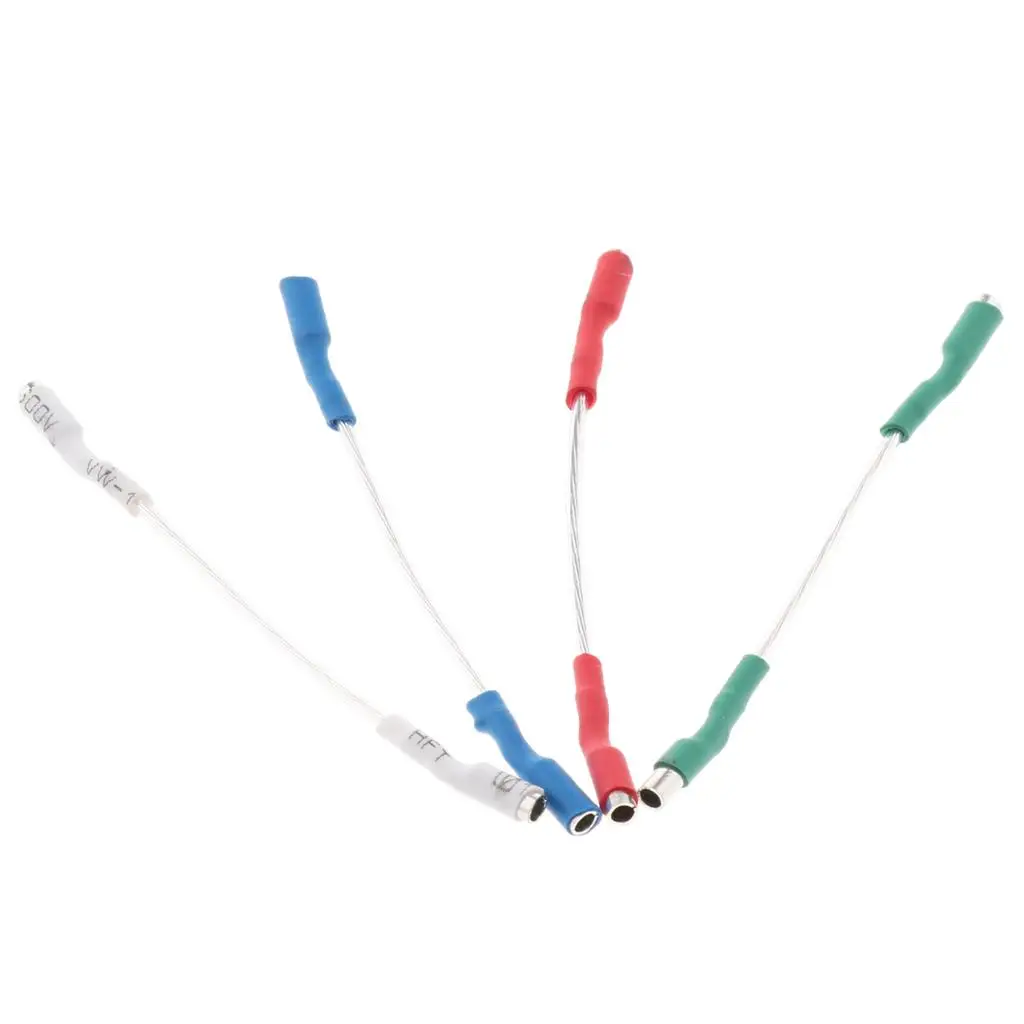 Set of 4 Phonograph Lead Wires Headshell Cables Connector Clips 1.57inch
