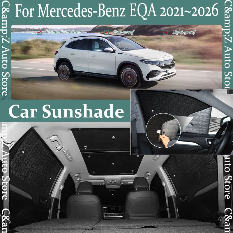 

Car Sun Visors For Mercedes-Benz EQA H243 2021 2022 2023 2023 2024 2025 2026 Anti-UV Window Sunshade Windshield Auto Accessoires