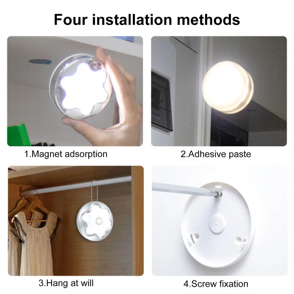 

LED Night Lamp Convenient Super Bright Easy Installation Cordless Stick-on Magnet Motion Sensor Light Household Supplies