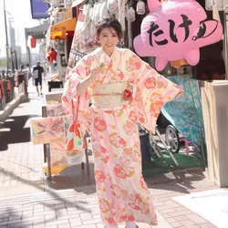 2024 Japanese Kimono Vintage Retro Traditional Clothing Bathrobe Yukatac Anime Cosplay Halloween Costume Women Photoshooting