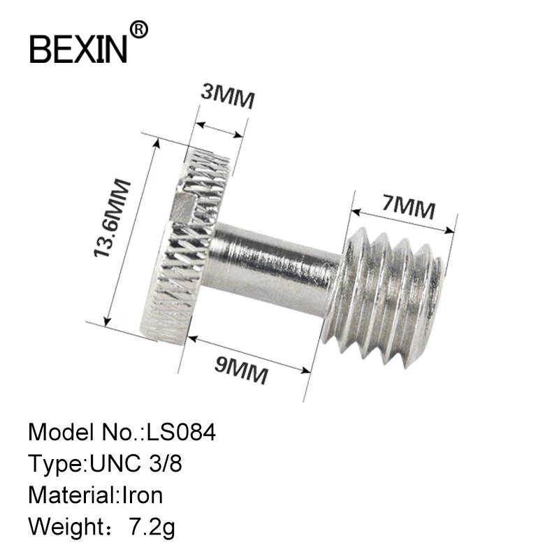 3/8" iron camera screw 3/8 quick release screw mount for the dslr camera tripod monopod ball head quick release plate