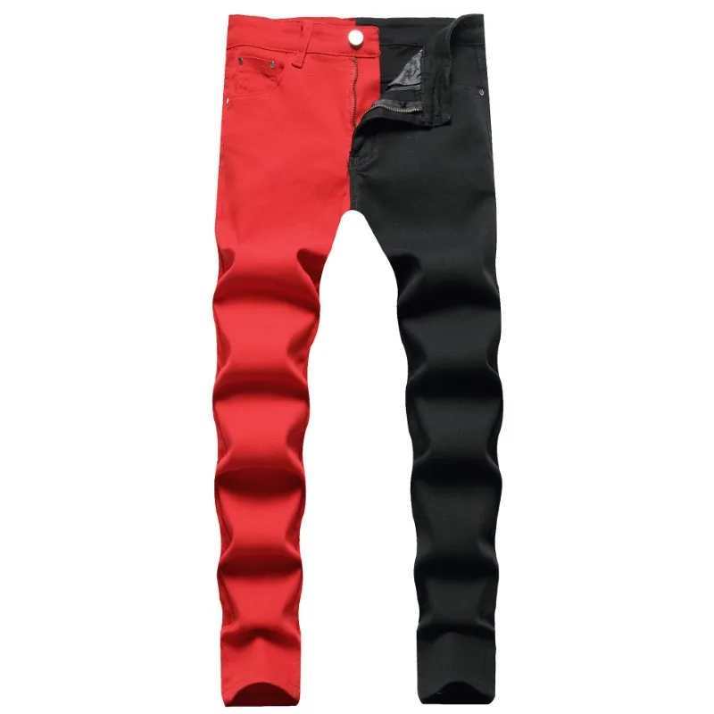 

New Men's Jeans Korean Version Trend Splicing Slim Casual Men's Pants