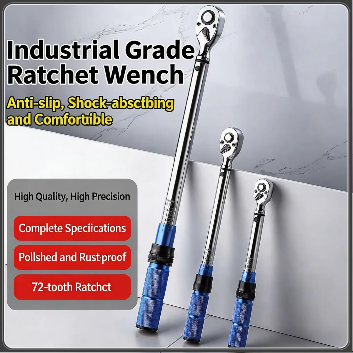 

Adjustable Torque Wrench Set 1/4 3/8 1/2 Drive High Precision Cr-v Steel Ratchet Spanner Socket Repair Tool For Car Bike Moto