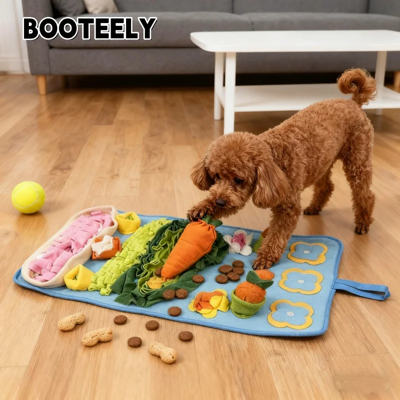 BOOTEELY Schnupftabakmatte für Hunde, Puzzle-Spielzeug für Hunde, interaktiver Futterteppich für das Training, Langeweile, Linderung im Innenbereich, waschbares Design