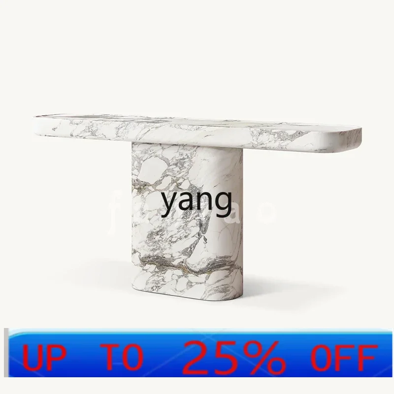 LMM minimalist light luxury home natural marble entrance table villa light luxury corridor entrance table