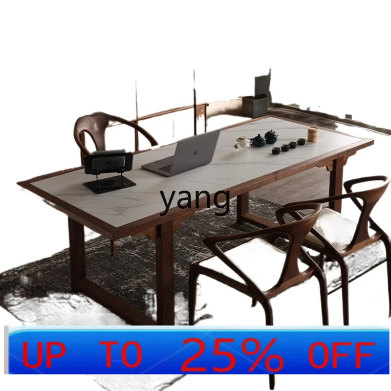 

LTT обеденный стол из черного ореха из массива камня, прямоугольный рисовый светильник, роскошная домашняя столовая