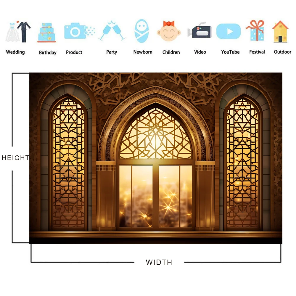 Bonvvie Vintage Colorful Glass Window Church Photography Backdrop Vinyl Polyester Cloth Photographic Background Photo Studio