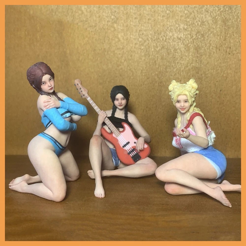 

Ручная работа, масштаб 1/16, миниатюрная сцена, гитара, стол для девочек, красота, модель автомобиля, реалистичная модель скульптуры, сделай сам
