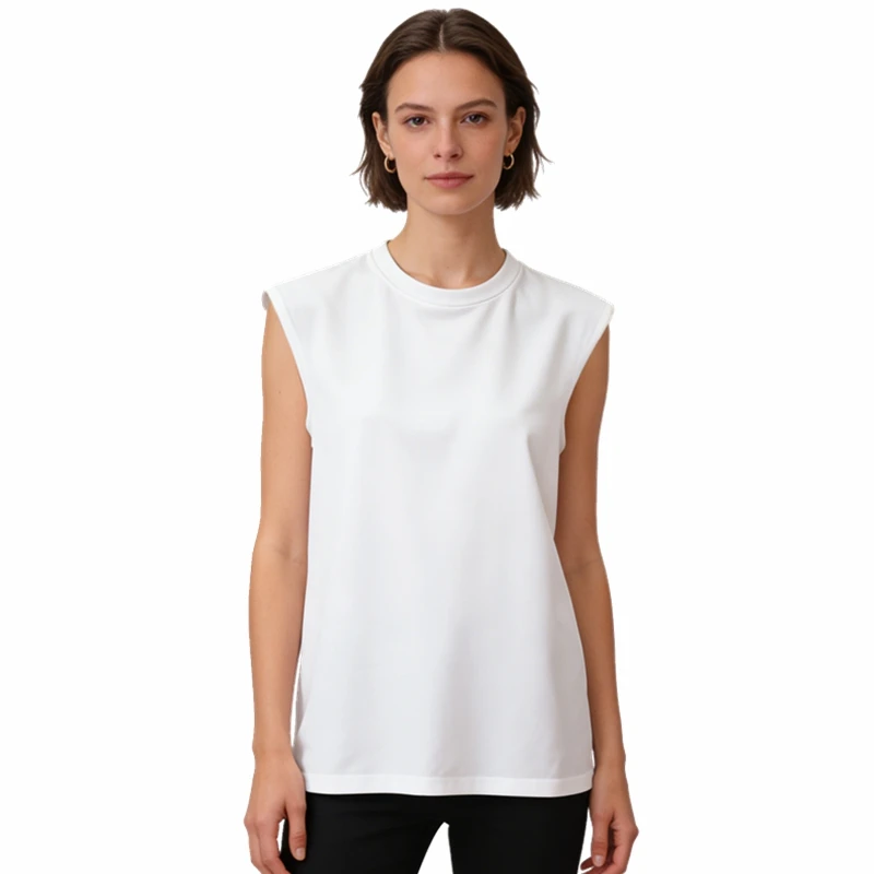 Womens Clothing Sleeveless T-shirt Summer Loose Fit Vest O-Neck Tank Top Comfortable Skin-Friendly Flattering For Everyday Style