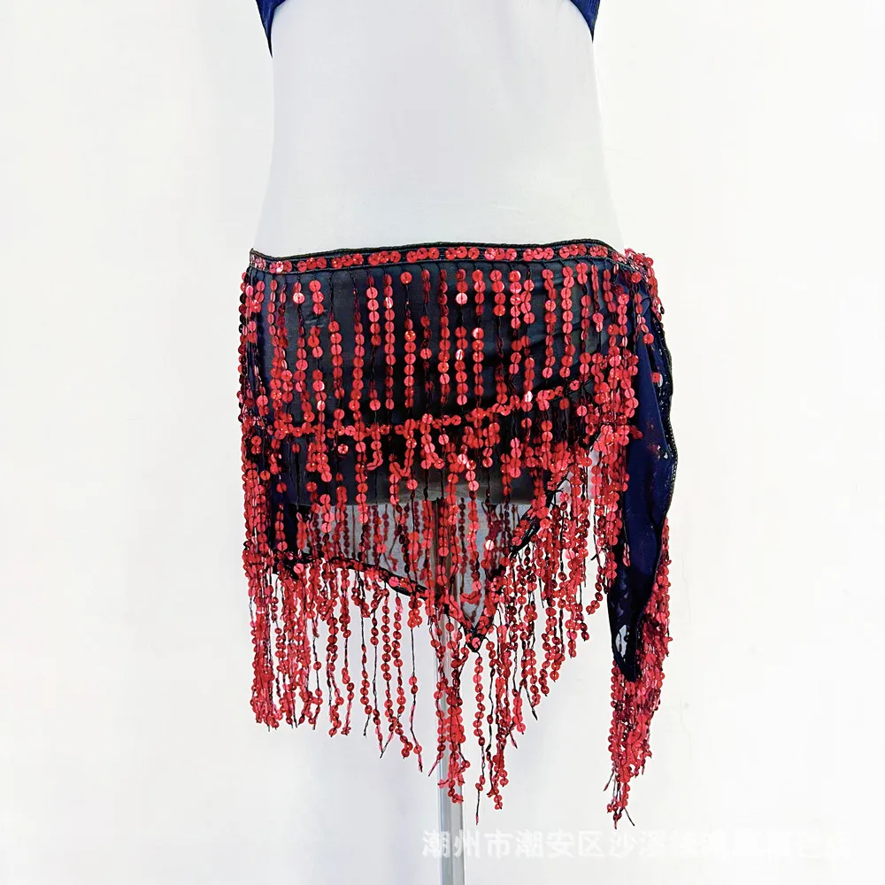 Customized Belly Dance Tassel Waist Chain Bohemian Hip Scarf Skirt New Glitter Belt Performance Waist Scarf in Stock