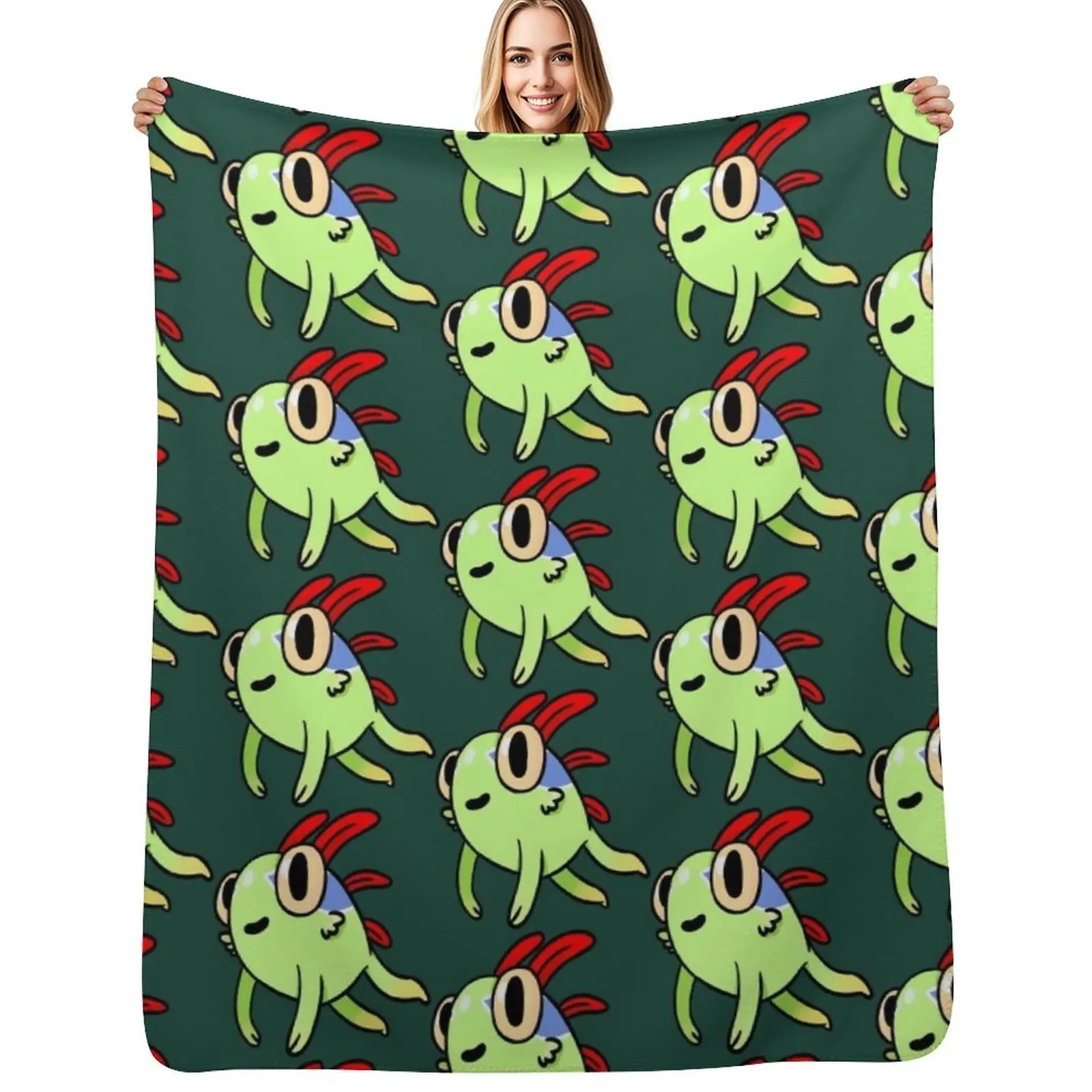 murloc Throw Blanket Plaid on the sofa Designers Summer funny gift Moving Flannel Fabric Blankets