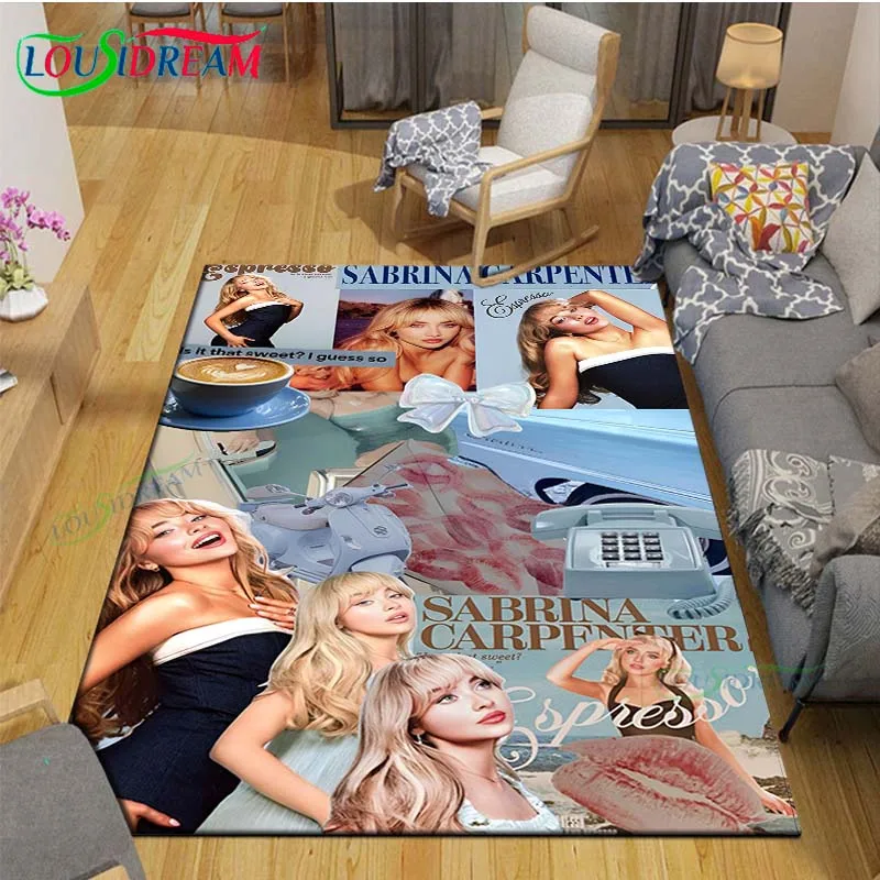 Pop Female Singer S-Sabrina Printed  Carpets Living Room Anti-Skid Area Rug Kids Bedroom Mats Yoga Mat Large Carpet Decor