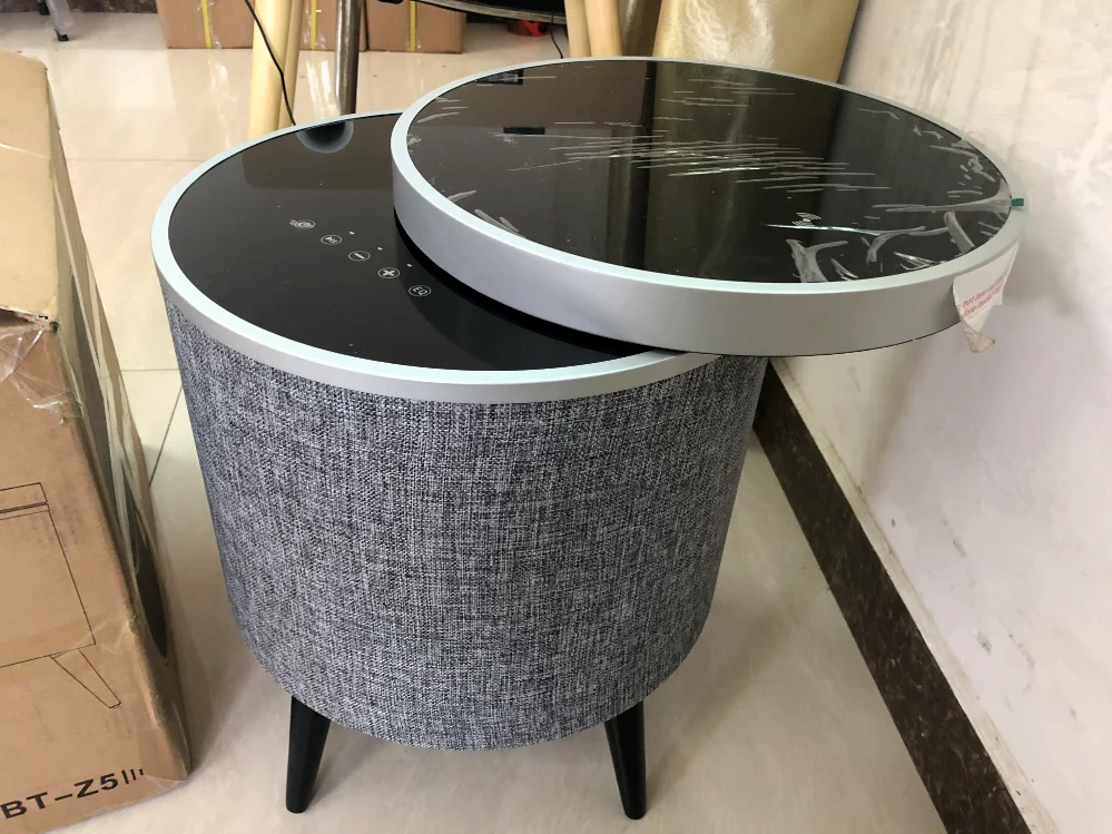 Smart device bluetooth high fidelity multifunctional portable fashion living room rotating desktop music furniture table speaker