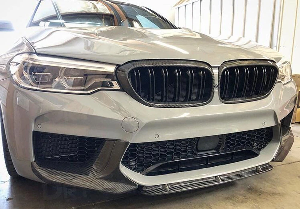 JCYECF لسيارات BMW 5 Series G30 F90 M5 2018 2019 إطار الشواية الأمامية للسيارة ألياف الكربون الجافة غطاء مصبغة الأوسط الديكور الخارجي #1